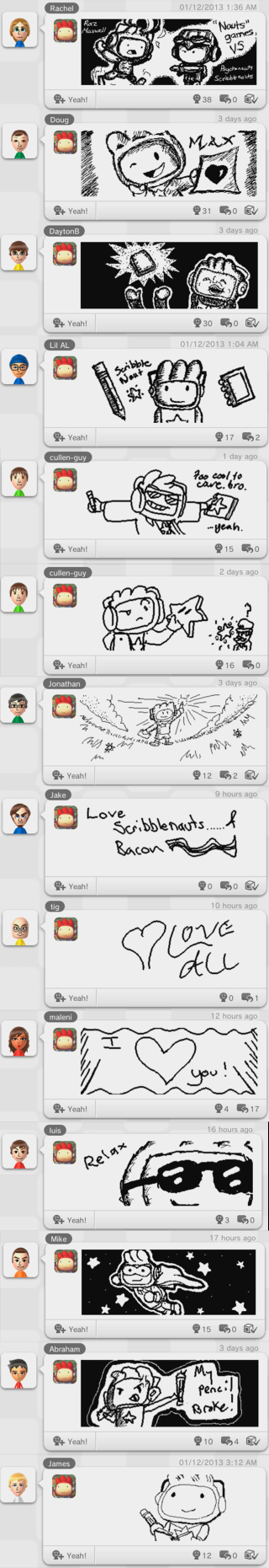 Illustration for article titled The Scribblenauts Miiverse Board Is Like A Warm Blanket Made Of Good Times and Smiles